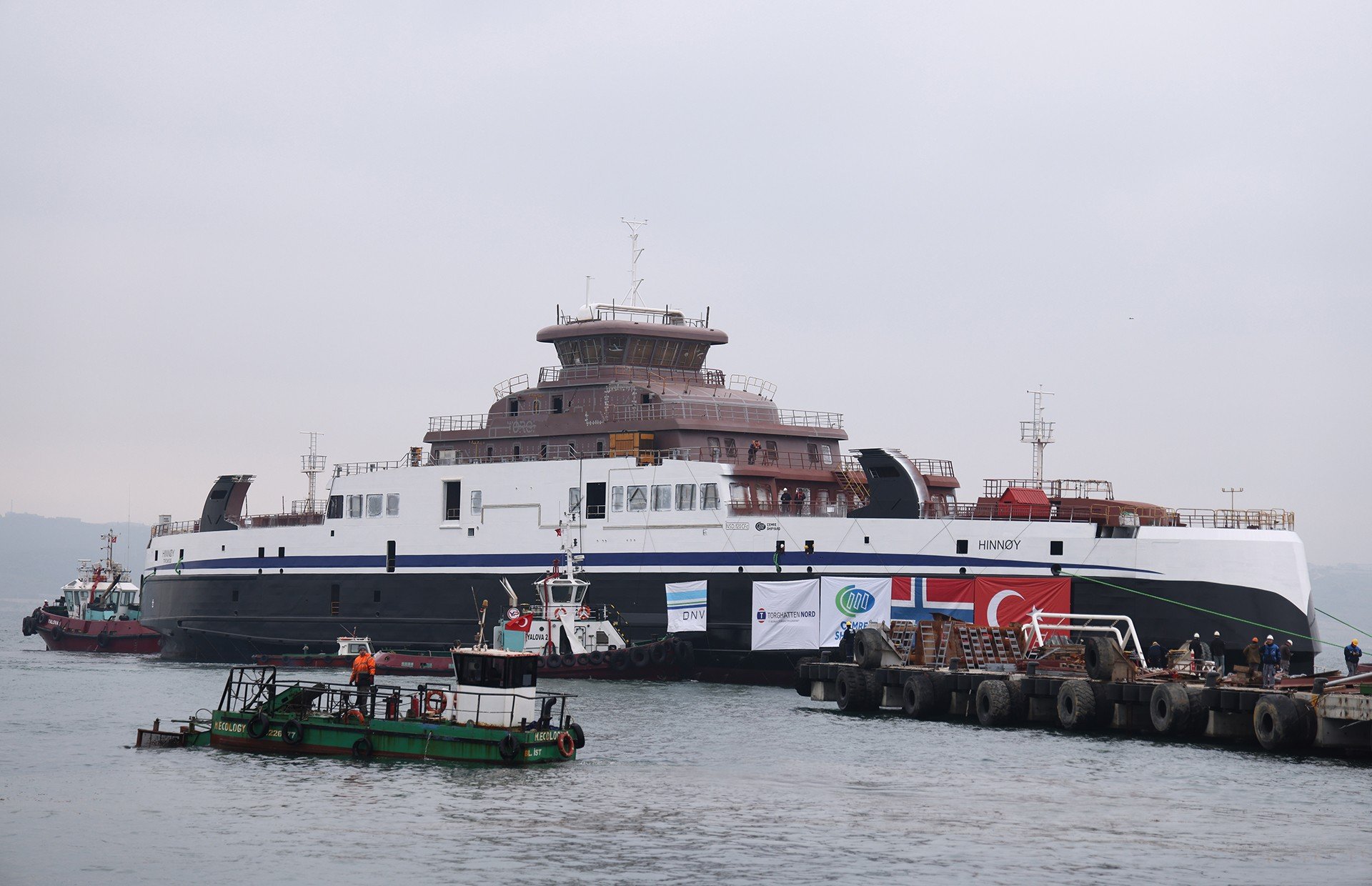 Norway's Largest Zero-Emission Ferry NB1091 Hinnøy is Launched!